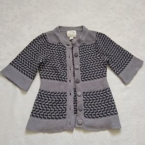 Anthropologie Liamolly jacquard knit bell sleeve Cardigan